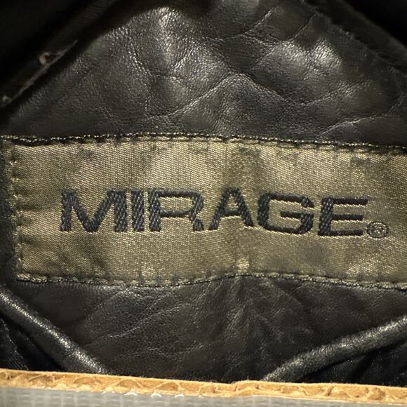 Vintage Mirage Black Leather Bomber Jacket Large - Picture 14 of 14